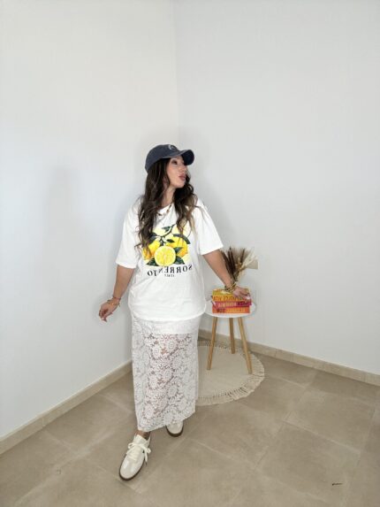 FALDA DE ENCAJE BLANCA