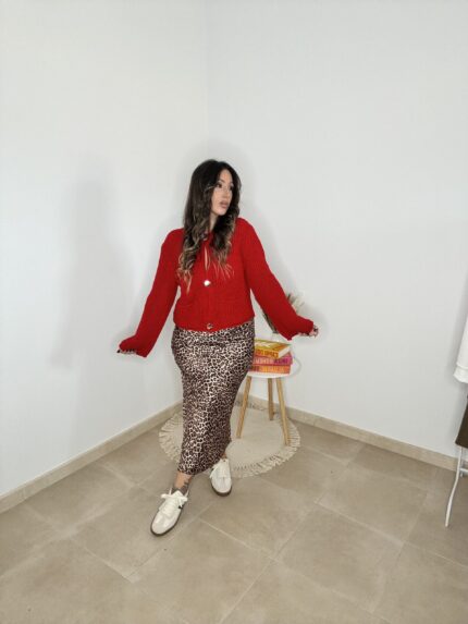 FALDA SATÉN ANIMAL PRINT CLASIC